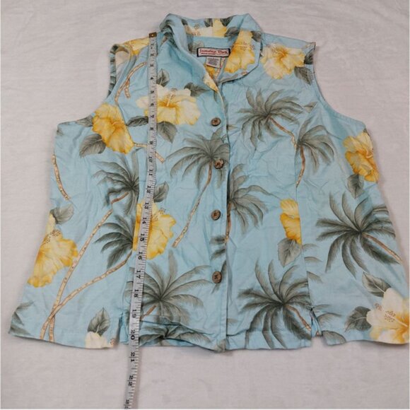 JAMAICA BAY SLEEVELESS BUTTON DOWN SHIRT SIZE LARGE - Picture 5 of 5